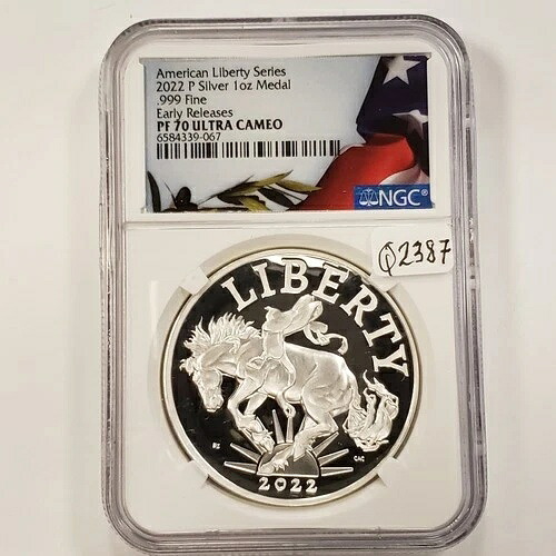 2022-P American Liberty 1オンス0.999 シルバー メダル-NGC PF 70 UC-SKU-Q2387-