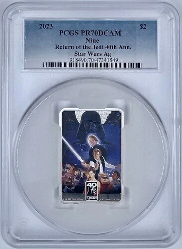 スターウォーズ 2023年 ニウエ 2ドル ジェダイの帰還 ポスター コイン シルバー PCGS PR70DCAM 40周年