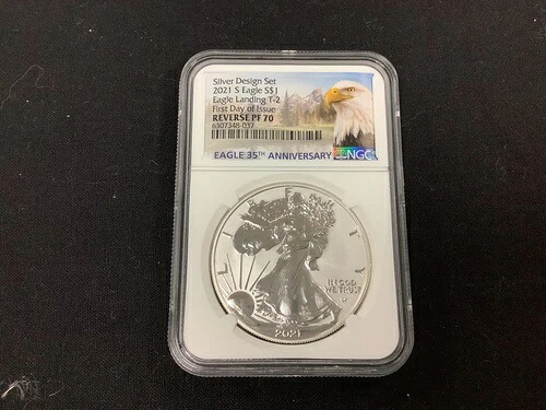 2021-S アメリカン シルバー イーグル タイプ 2 リバース プルーフ NGC プルーフ 70!