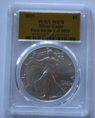 2025 シルバーイーグル PCGS MS70 ファーストストライク ゴールドラベル 2025年1-