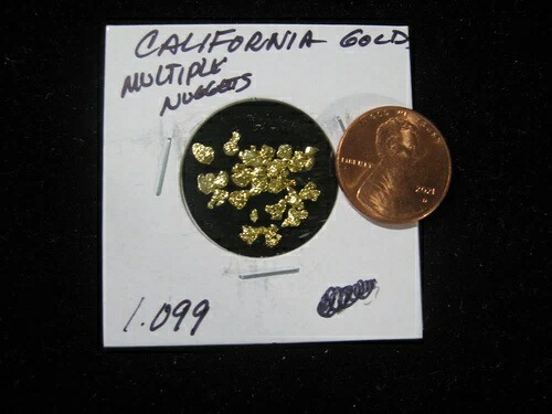 カリフォルニアゴールド 1.099グラム 複数ナゲット 非常に高純度-