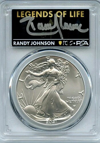 2021年 タイプ2 シルバーイーグル レジェンズ・オブ・ライフ PCGS MS70 ランディ・ジョンソン・ホフ