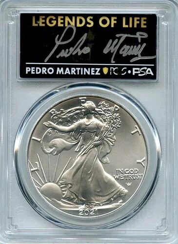 2021年 タイプ2 シルバーイーグル ファーストプロダクションレジェンドライフ PCGS MS70 ペドロマルティネス-