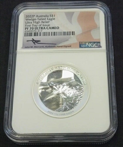 2022-P オーストラリア シルバードル ウェッジ-テール イーグル NGC PR70 UCAM (2844)-