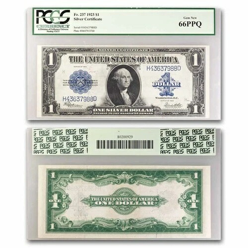 1923 年 $1.00 シルバー証明書 CU-66 PPQ PCGS (Fr#237)