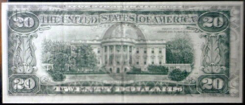 1977年 エラー オフセット 前面から背面へ $20 CH XF 連邦準備銀行券 通貨 #38 NR