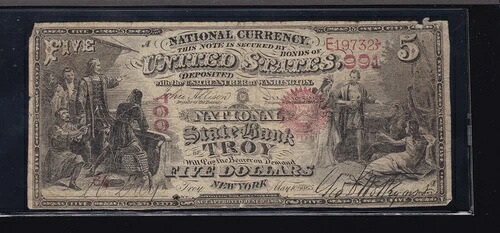 US 1865年 ナショナルカー NB Troy NY 現代カウンターフィート FR 397b ファイン (732)-