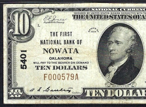 OK 1929 $10 ??オクラホマ州ノワタ?? PMG VF 25 入手困難