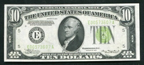 FR 2004-Elgs 1934 $10 FRN ライトグリーンシール リッチモンド、バージニア州 未流通 *希少*