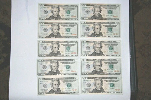 Star Notes 2017A $20.00 10 枚セット T15 連続シリアル番号 未流通!