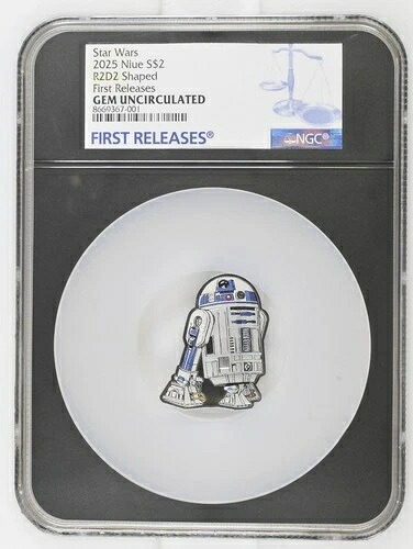 2025 ニウエ 1オンス $2 スターウォーズ : ドロイド : R2-D2 : NGC GEM 未流通 FR