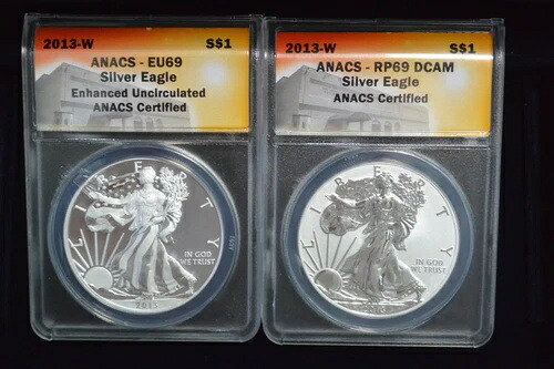 2013W ウェストポイント シルバーイーグル 2枚セット ANACS PF69/EU69 リバース/エンハンスド｜WORLD RESOURCE【QUEEN店】