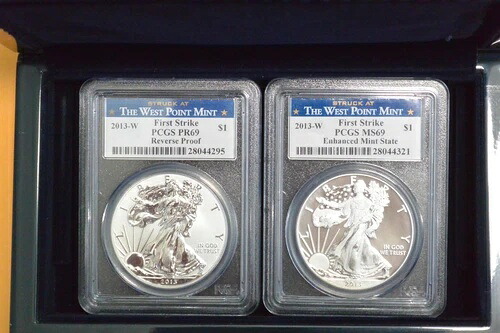 2013-W ウェストポイント シルバーイーグル 2枚セット PCGS PR69/SP69 リバース/エンハンスド｜WORLD RESOURCE【QUEEN店】