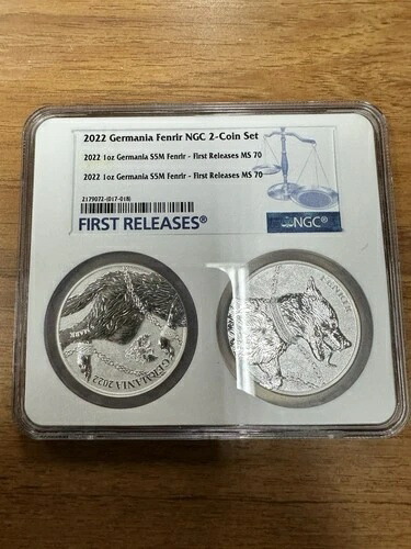 2022年 ゲルマニア フェンリル 2枚 1オンス シルバー NGC MS70 FR 2枚セット