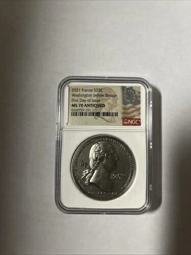 2021年 フランス S25E シルバー ワシントン ボストン以前 FDOI NGC MS70 アンティーク