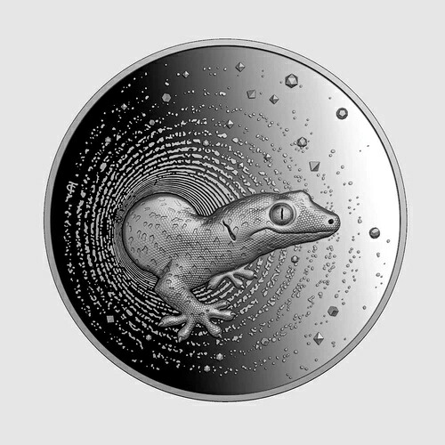 ハーペトンゲッコー 2オンス 銀貨 2000フラン CFA カメルーン 2023-