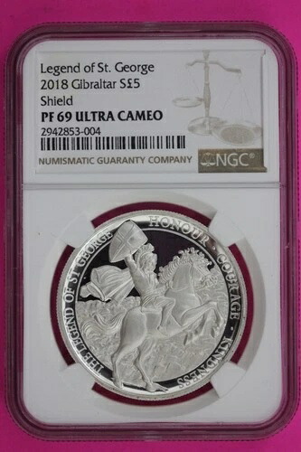 トップポップ 2018 PF 69 ウルトラカメオ ジブラルタル レジェンド オブ セントジョージ シールド 5LB NGC 1308