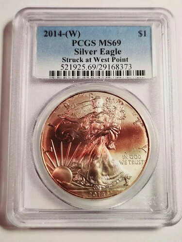 2014 W シルバーイーグル PCGS MS-69 シルバーイーグル - ウェストポイントで発見