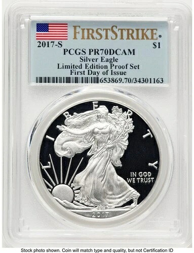 2017-S プルーフ シルバー イーグル 限定版 プルーフセット 1オンス FDI FS フラッグ PCGS PR70