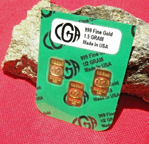 ゴールド 1.5 グラム 24K 純粋 CGA 地金バー 999 スーパー プレッパー コンボ パック。