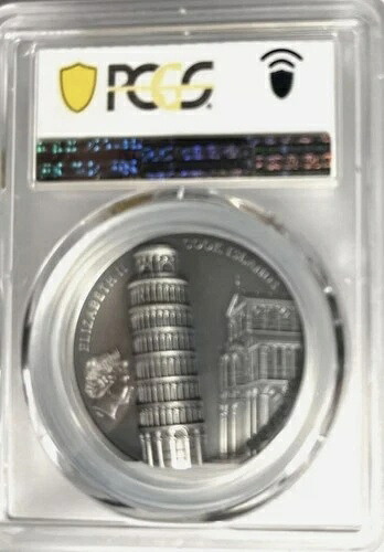 2022年 クック諸島 ピサの斜塔 PCGS FDOI MS70、2オンス シルバー アンティーク # NER
