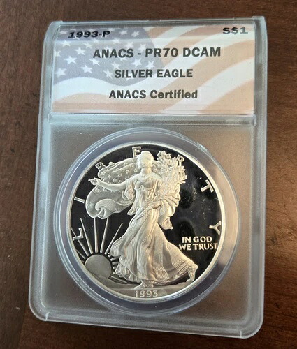 1992年 アメリカン シルバー イーグル 1ドル硬貨 DCAM ANACS PR70 PR 70 サンフランシスコ｜WORLD RESOURCE【QUEEN店】