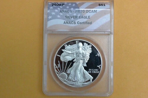 2000-P プルーフ アメリカン シルバー イーグル ANACS PR70 DCAM｜WORLD RESOURCE【QUEEN店】