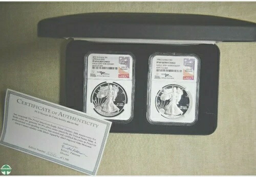 1986-S & 2016-W シルバーイーグル 30周年記念セット(箱入り) - NGC PF 69 ウルトラカメオ