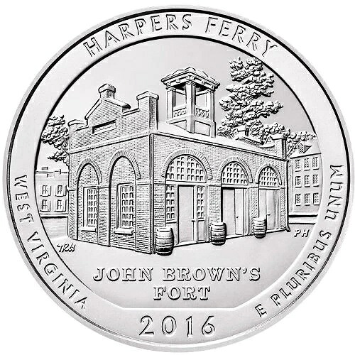 2016年 5オンス ATB ハーパーズ・フェリー国立歴史公園銀貨