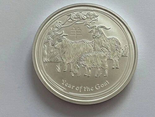 2015年 オーストラリア 5オンス 999 シルバー 銀貨 ルナII 未年 BU/FDC