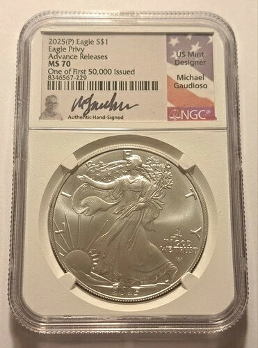 2025(P) シルバーイーグル プライベート NGC MS70 アドバンス 初回50,000台限定 GAUDIOSO AUTO|WORLD RESOURCE【QUEEN店】