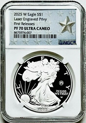 2025 W $1 シルバーイーグル 1オンス レーザー刻印 プライベート NGC PF70 UCAM 初リリース｜WORLD RESOURCE【QUEEN店】
