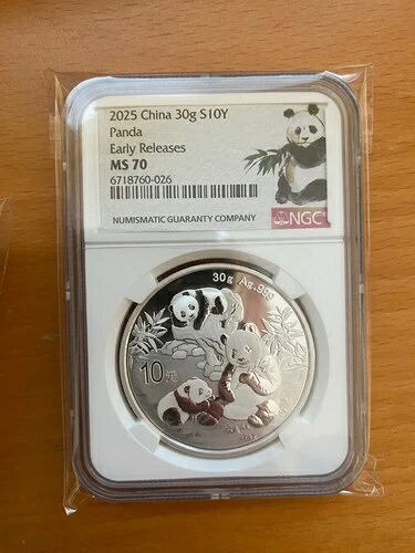 2025年 中国製 シルバーパンダ NGC ms69
