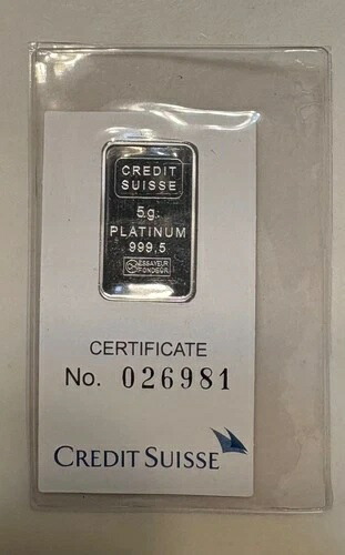 5グラム クレディ・スイス認定プラチナ 999.5 89,540円