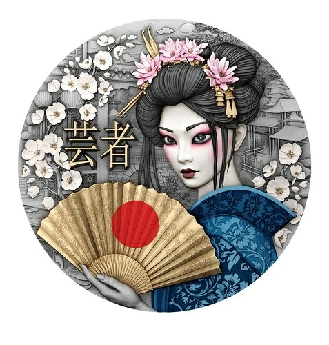 GEISHA 2オンス 銀貨 5ドル ニウエ 2025年 Ag999