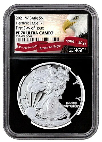 2021W NGC PF 70 ウルトラカメオ FDI プルーフ アメリカンシルバーイーグル 35周年記念