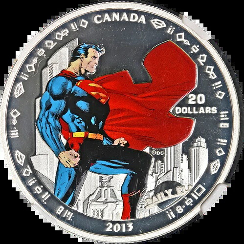 2013年カナダ銀貨20ドル スーパーマン マン・オブ・スティール カラーライズ NGC PF70 ウルトラカメオ|WORLD RESOURCE【QUEEN店】