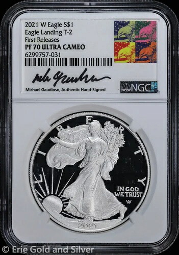 2021-W プルーフ タイプ2 $1 アメリカン シルバー イーグル NGC PF 70 UC | ファーストリリース ガウディ