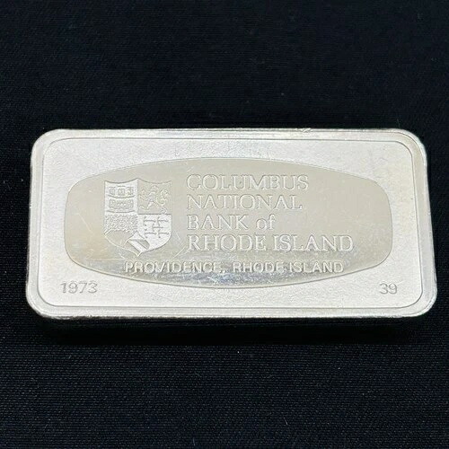 1973年フランクリンミントコロンバス国立銀行ロードアイランドスターリングシルバーバー