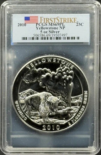 2010年 アメリカ・ザ・ビューティフル イエローストーン国立公園 PCGS MS-69 PL ファーストストライク