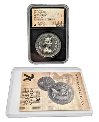 2021年 ローマ帝国 1オンス シルバー ロムルス・アウグストゥルス NGC MS 70 アンティーク クック諸島 $5
