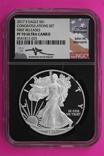 2017 S PF 70 シルバー アメリカンイーグル 祝賀セット メルカンティ シグ NGC 509|WORLD RESOURCE【QUEEN店】