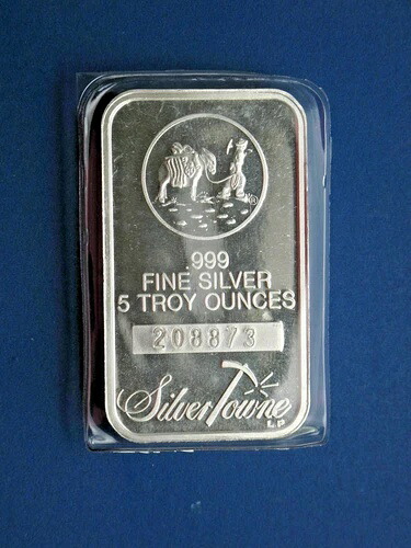 SilverTowne 5オンス シルバーバー プロスペクター＆バロ シリアルナンバー入り