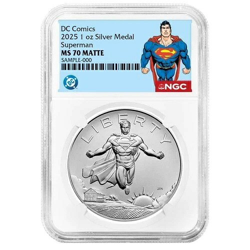 2025年 スーパーマン DCコミックス 1オンス シルバーメダル NGC MS70 スーパーマンラベル｜WORLD RESOURCE【QUEEN店】