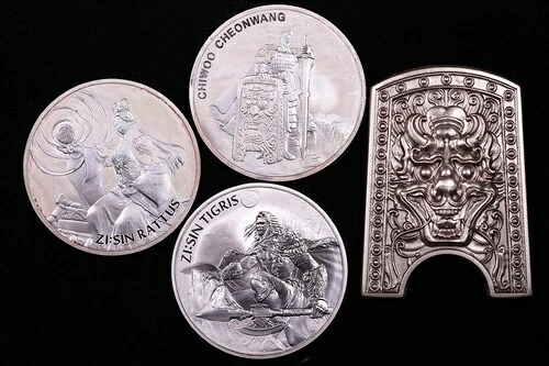 2019-2022 韓国 KOMSCO シールド、ZI:SIN、Chiwoo 5 オンス .999 シルバーセット
