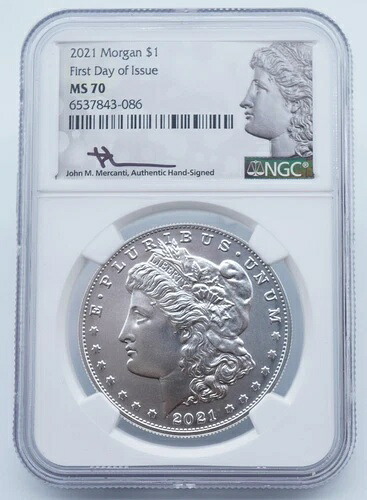 2021年 モルガン銀貨 NGC MS 70 発行初日 Mercanti - U992