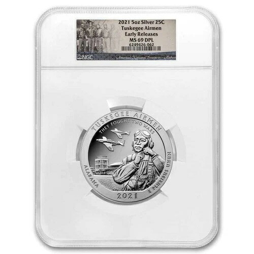 2021 5オンス シルバー ATB タスキーギ・エアメン MS-69 DPL NGC (ER/FR)
