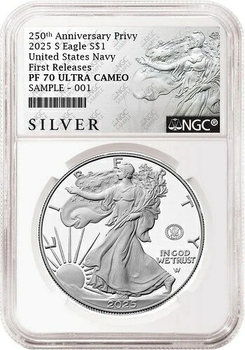 2025年製 シルバーイーグル 海軍250周年記念 プライベート NGC PF70 FR ALS|WORLD RESOURCE【QUEEN店】