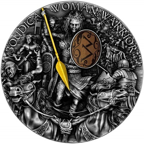 ニウエ 2022 5$ BOUDICA Woman Warrior 2 オンス シルバー ミュンツェ｜WORLD RESOURCE【QUEEN店】