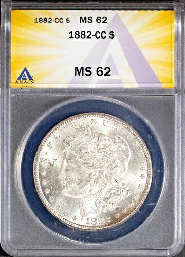 1882-CC 1ドル銀モルガンドル MS 62 ANACS # 7622365 + ボーナス｜WORLD RESOURCE【QUEEN店】